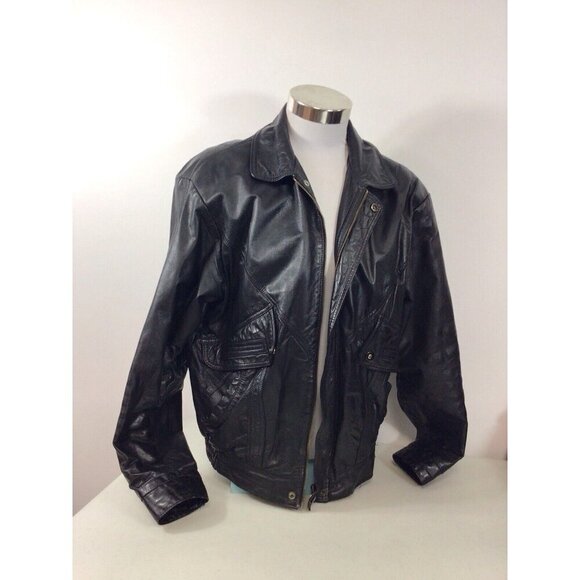 Vintage Leather Motorcycle Jacket Coat Mens Medium - Picture 5 of 10